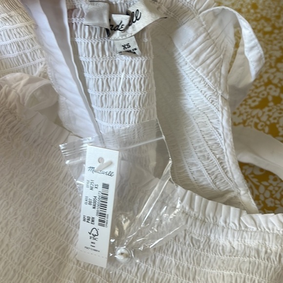Madewell Lucie Smocked Tank Top NE251 White XS - Picture 7 of 8